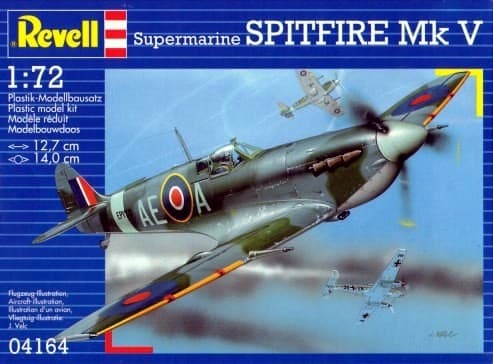 Revell Spitfire Mk.V, Flymodell med fastvinge, Monteringssett, 1:72, Supermarine Spitfire Mk.V, Plast, Second World War
