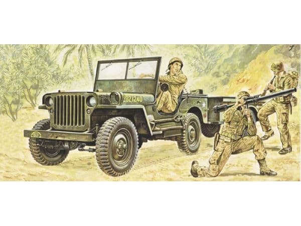 Italeri Jeep, Military car model, Kokoamispakkaus, 1:35, Jeep, Ei sukupuolirajoitusta, Muovi