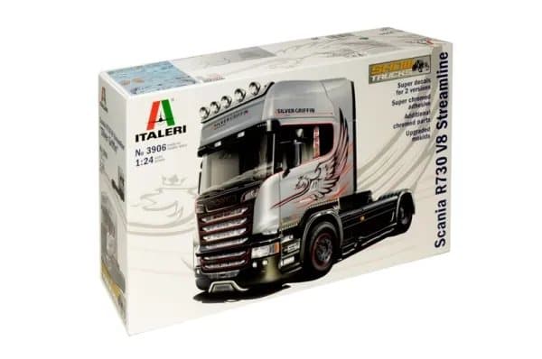 Italeri 3906, Rekka-/Täysperävaunumalli, Kokoamispakkaus, 1:24, SCANIA R730 V8, Monivärinen, Ruotsi