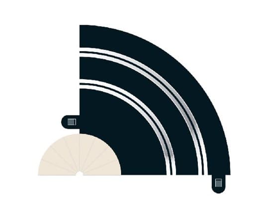 Rad 1 Hairpin curve 90° (2 per bag)