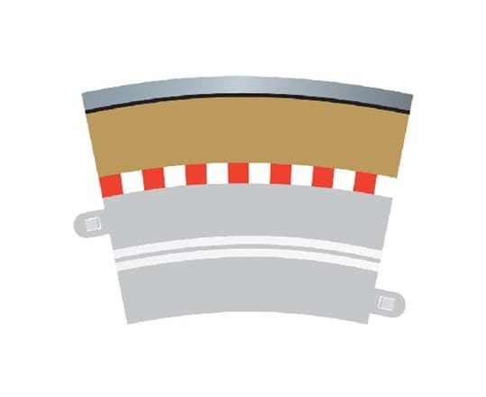 Single Lane Radius 3 curve outer borders 22.5° 4pc