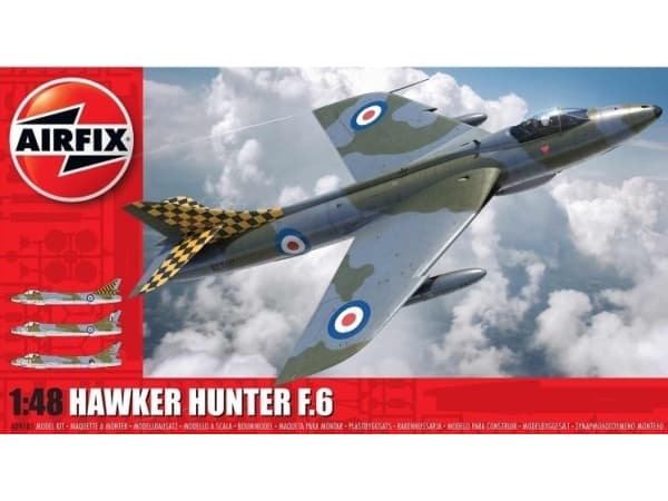 Airfix 21.A09185, Fixed-wing aircraft model, Monteringssett, 1:48, Hawker Hunter F.6, 8 år, Militært luftfartøy