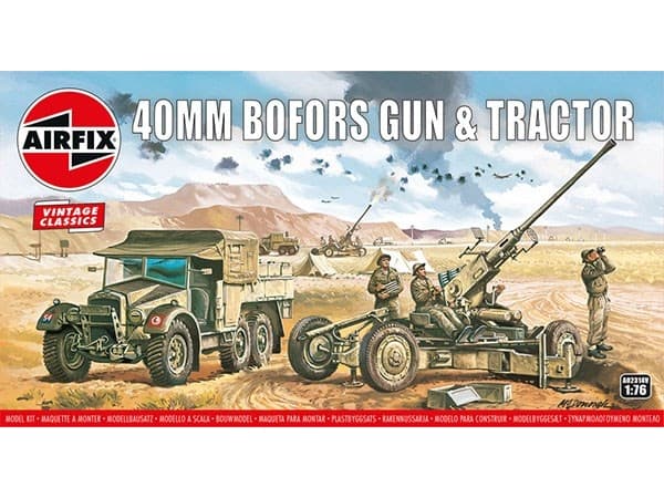 Airfix Bofors 40mm Gun & Tractor, Military vehicle model kit, Monteringssats, 1:76, Bofors 40mm Gun & Tractor, Alla, Plast