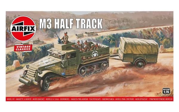 Airfix A02318V, Military truck model, Montert på forhånd, 1:76, M3 Half-Track, Hankjønn, Plast