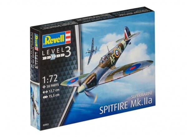 Revell lentokoneiden pienoissarja 1:72 - Spitfire Mk.IIa mittakaavassa 1:72, taso 3, uskollinen jäljennös monine yksityiskohtineen, 03953, 120 År