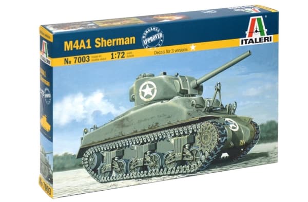 Italeri 7003, 1:72, Monteringssats, Sherman M4A1, Alla, Plast, Second World War