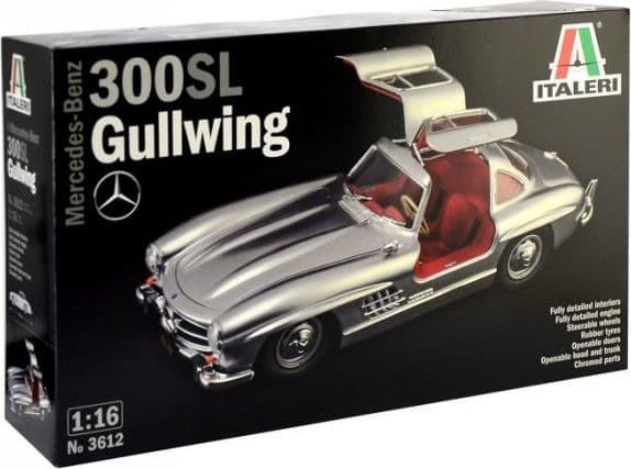 Italeri MERCEDES-BENZ 300 SL GULLWING, Modellveteranbil, Monteringssats, 1:16, MERCEDES-BENZ 300 SL GULLWING, Alla, Plast
