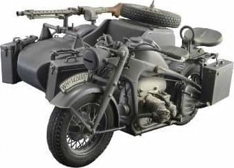 Italeri ZUNDAPP KS 750 with Sidecar, Military motorcycle model, Monteringssats, 1:9, ZUNDAPP KS 750 with Sidecar, Alla, Plast