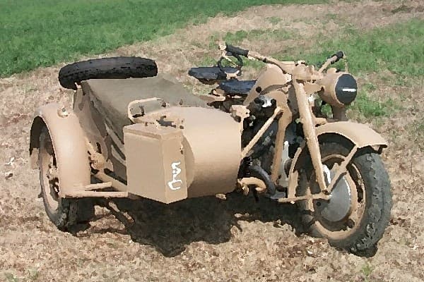 Italeri ZUNDAPP KS 750 with Sidecar, Military motorcycle model, Monteringssats, 1:9, ZUNDAPP KS 750 with Sidecar, Alla, Plast