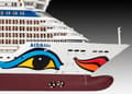 Miniatyrbild 1 av 4: Revell AIDAblu, Passagerarskeppsmodell, Monteringssats, 1:400, AIDA, Alla, Plast