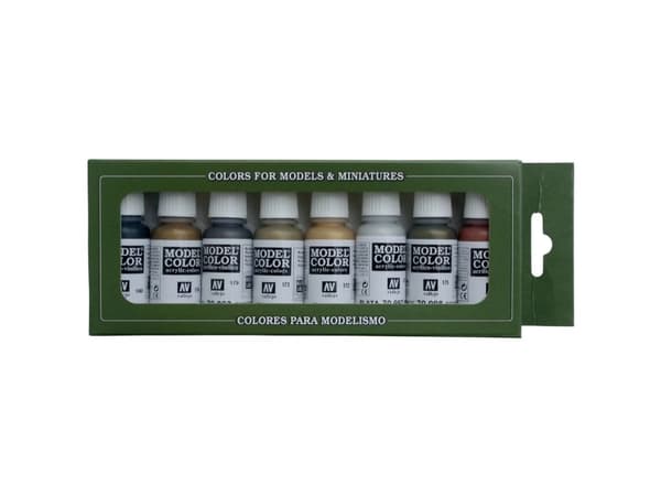 Vallejo 70.118, 17 ml, Blå, mässing, brons, Koppar, Guld, Grå, Silver, Metallisk, Flaska