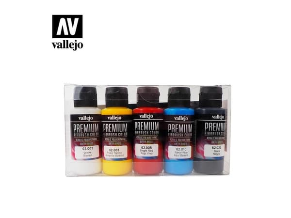 Vallejo 62.101, Svart, Blå, Röd, Vit, Gul, Vätska, 60 ml, 5 styck