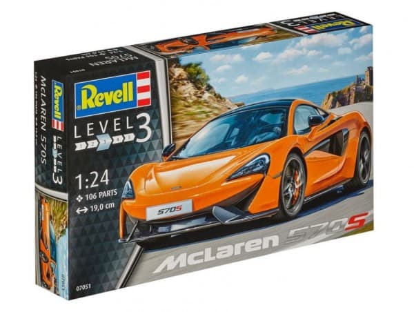 Revell McLaren 570S, Modellsportbil, Monteringssats, 1:24, Mc Laren 570s, Orange, Modell av landfordon