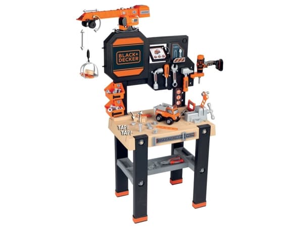 Smoby Black&Decker-verksted med kran og verktøy + 94 tilbehør (360731)