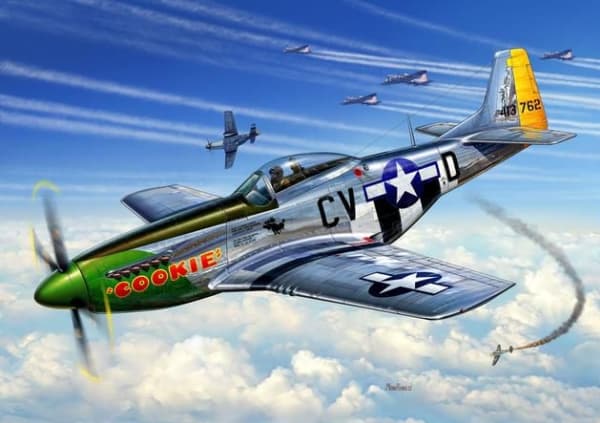 Revell P-51D Mustang, Pienoismallikiinteäsiipinen ilma-alus, Kokoamispakkaus, 1:72, North American P-51 Mustang, Muovi, Second World War