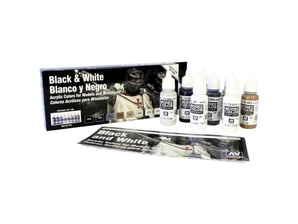 Vallejo 70.151, 17 ml, Beige, Svart, Grå, Elfenben, Tan, Vit, Matt, Flaska