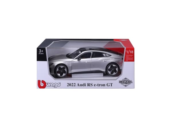 Bburago Audi RS e-tron GT 2022, hopea 1:18 pienoismalliauto, mittakaava 1:18