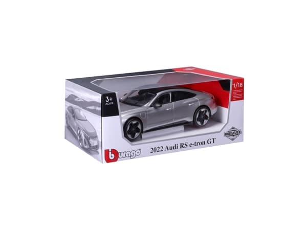 Bburago Audi RS e-tron GT 2022, hopea 1:18 pienoismalliauto, mittakaava 1:18