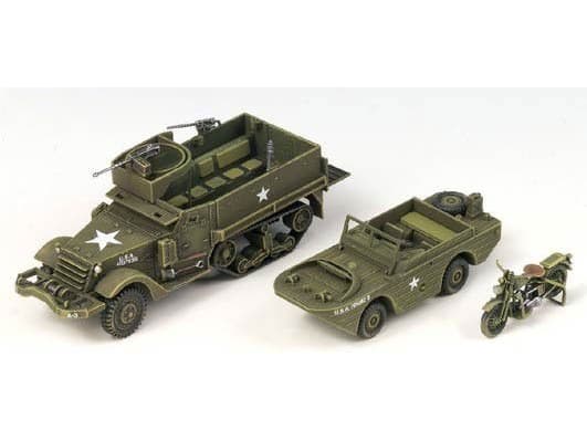 Model plastikowy M3 Half Track an d 1/4 Ton Amphibian Vehicle