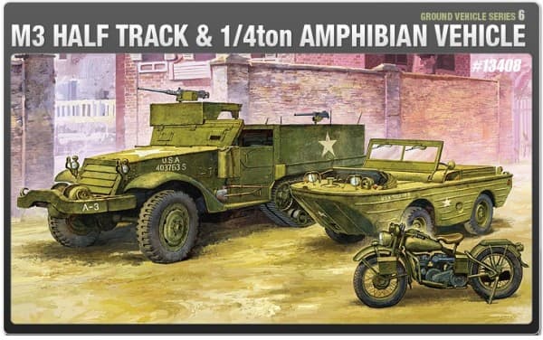 Model plastikowy M3 Half Track an d 1/4 Ton Amphibian Vehicle