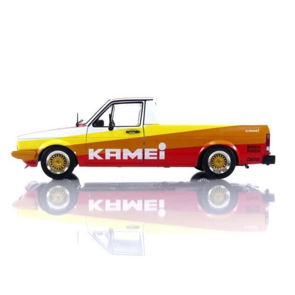 Samlarbil i miniatyr - SOLIDO - VOLKSWAGEN Caddy MKI - Kamei Tribute - 1/18 - Orange/Röd/Gul