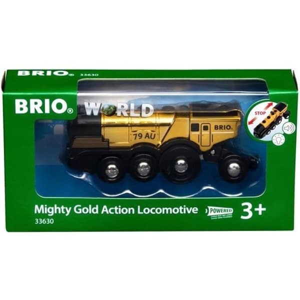 Brio World Kraftfullt batteridrivet gyllene lokomotiv - Ljud &amp; ljus tillbehör Tågbana i trä - Ravensburger - Från 3 år -