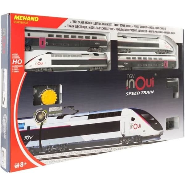 TGV INOUI tågset - MEHANO - 3,35 m krets - HO skala
