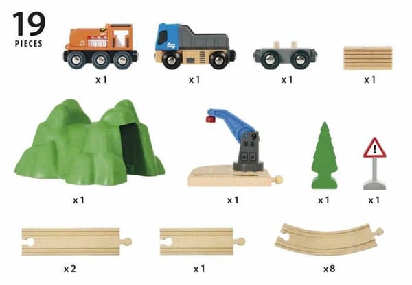 Brio World Freight Transport Circuit - Komplett 19-delat boxset - Tågbana i trä - Ravensburger - Blandat från 3 år -
