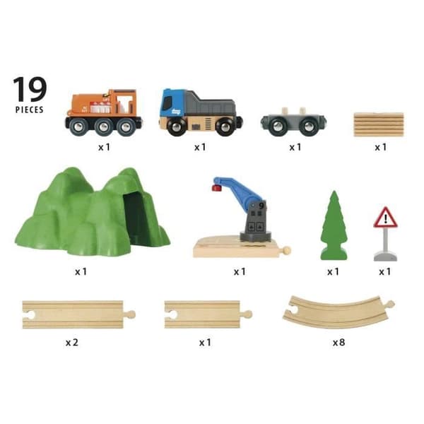 Brio World Freight Transport Circuit - Komplett 19-delat boxset - Tågbana i trä - Ravensburger - Blandat från 3 år -