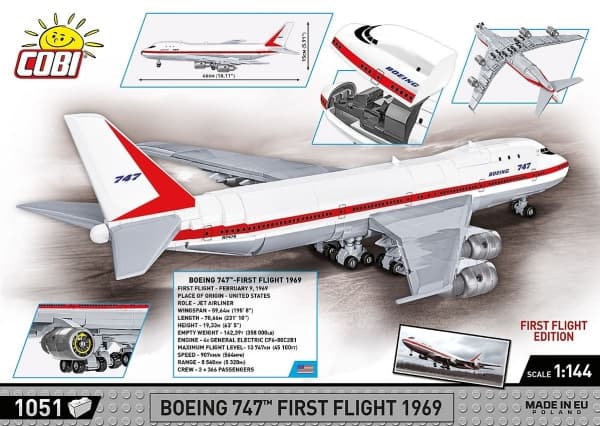 COBI Boeing 747 First Flight 1969, Byggesett, 9 år, 1051 stykker