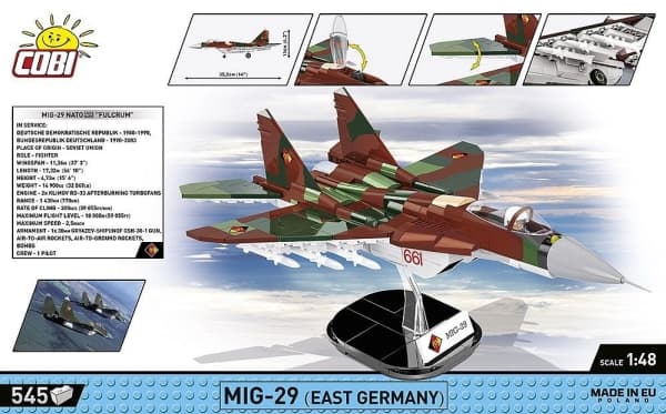 COBI MiG-29 (East Germany), Byggeklosser, 8 år, 545 stykker