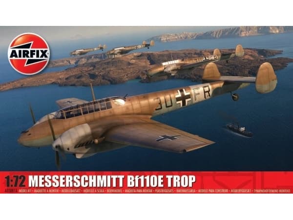 Airfix muovimalli Messerschmitt Bf 110E/E-2 Trop mittakaavassa 1/72