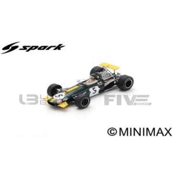 Samlarbil - SPARK - BRABHAM BT26 - 1/43 - Tyska Grand Prix 1968 - Grön/Gul