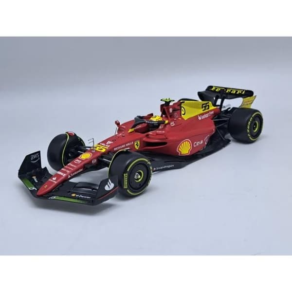 Samlarbil i miniatyr - BBURAGO - FERRARI F1-75 - 1/24 - Monza GP 2022 - Röd/Gul