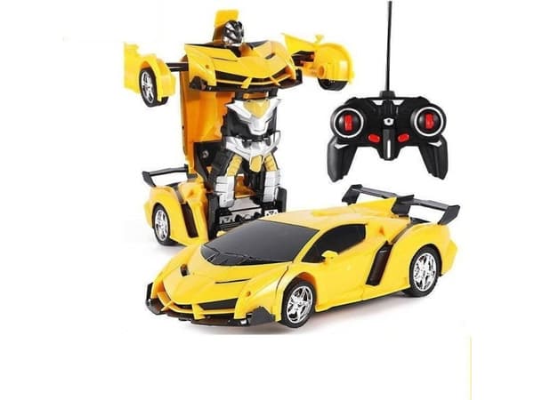 LeanToys Auto Robot 2in1 Pilot R/C Light Sound Drift Keltainen