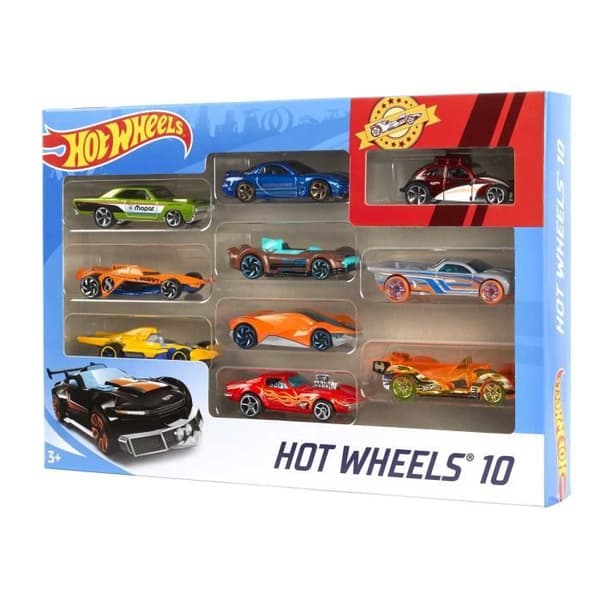 Hot Wheels - Set med 10 fordon - Set för små bilar - 3 år och äldre 54886