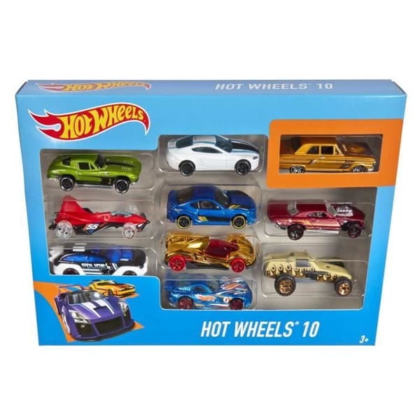 Hot Wheels - Set med 10 fordon - Set för små bilar - 3 år och äldre 54886