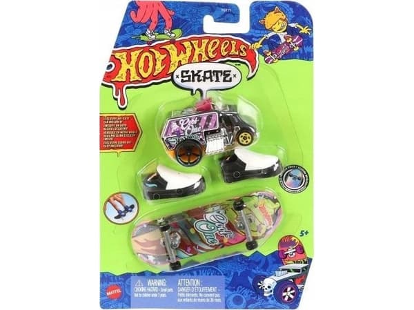 Mattel Hot Wheels Skate Skateboard + Sko + Bil HVK46