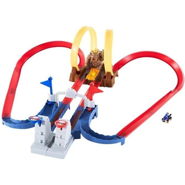 Hot Wheels - Mario Kart Chaotic Race Box Set på Bowser's Castle - Small Car Circuit - 5 år och uppåt GNM22