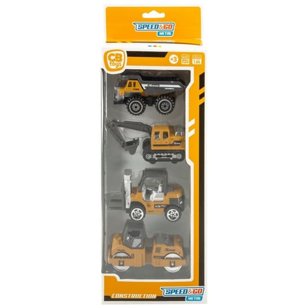 Byggbilar (Set) Speed & Go 7,5 x 4 x 3 cm (12 antal)