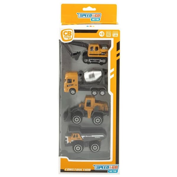 Sæt med Offentlige Byggepladskøretøjer Speed & Go 7,5 x 4 x 3 cm (12 enheder)