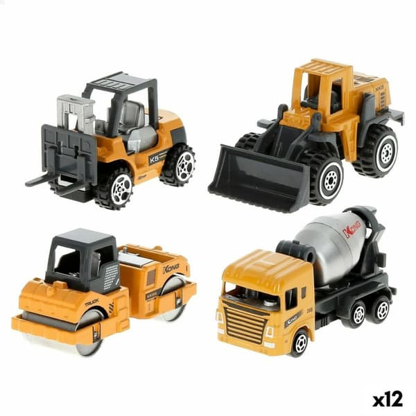 Sæt med Offentlige Byggepladskøretøjer Speed & Go 7,5 x 4 x 3 cm (12 enheder)