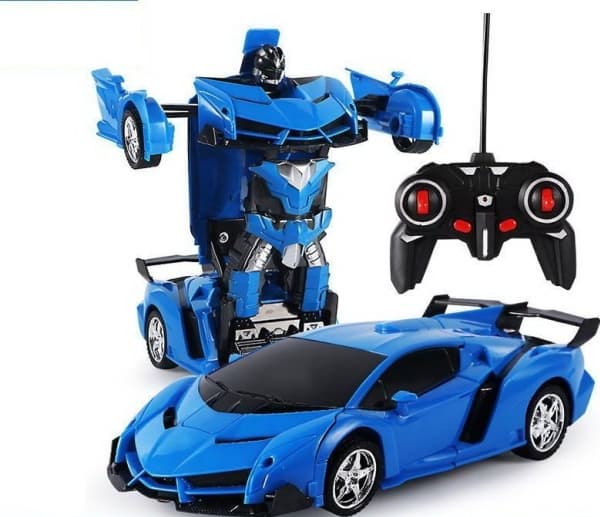 LeanToys Auto Robot 2in1 R/C Fjärrkontroll Ljus Ljud Drift Blå