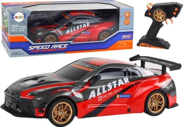 LeanToys Suuri urheiluauto kauko-ohjattava 1:10 Punainen