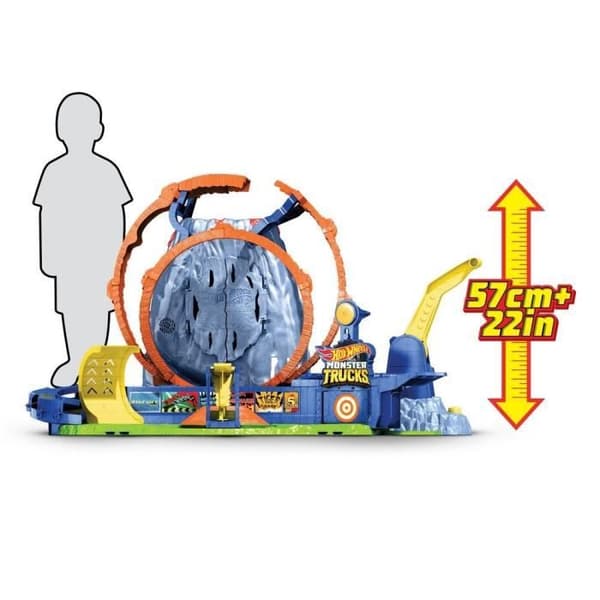 Hot Wheels - Monster Trucks The T-Rex Volcano - Bana för små bilar - Från 4 år