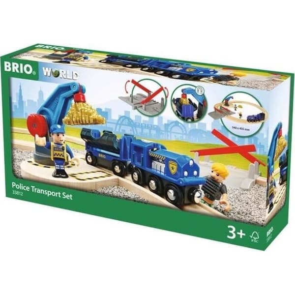 BRIO World Circuit Police tågbana i trä - Komplett set med 17 delar - Magnetisk - Blandat från 3 år