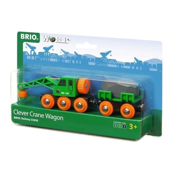 BRIO - Genial kranvagn - Magnetisk tillbehör för tågbana i trä - Blandat från 3 år