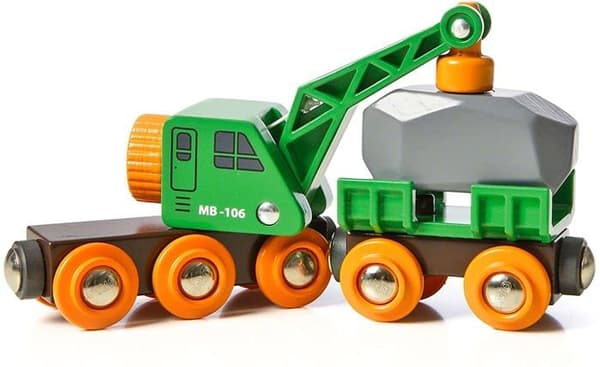 BRIO - Genial kranvagn - Magnetisk tillbehör för tågbana i trä - Blandat från 3 år