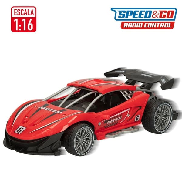 Radiostyrd bil Speed & Go 22 x 7 x 11 cm 1:16 Röd 6 antal