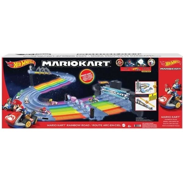 Hot Wheels - Mario Kart Rainbow Road - Circuit / Small Car - Barn - Från 4 år